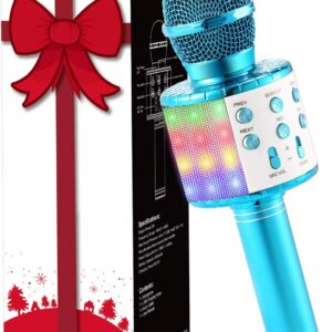 Fede Microfono Karaoke Bluetooth Wireless per Bambini, Karaoke Portatile con Luci LED Multicolore per Cantare, Funzione Eco, Compatibile con Android/iOS, PC o smartphone  Amazon.it Giochi e giocattoli